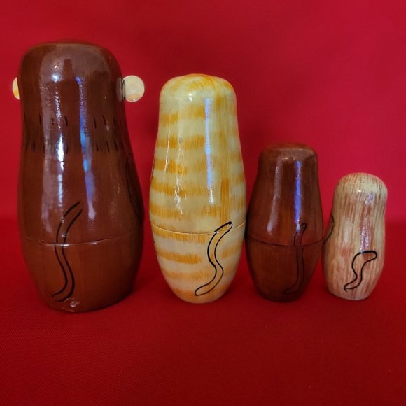 Vintage Monkey Nesting Dolls See Hear Speak No Evil Set of 4 - Picture 11 of 14